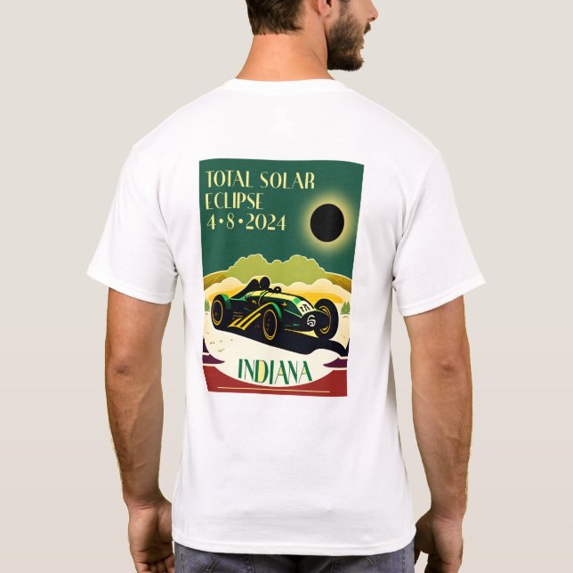 Camiseta Afiche de viaje de Indiana Eclipse de dos lados (Reverso)