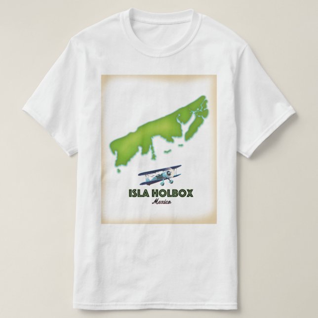 Camiseta Afiche de viaje de Isla Holbox México (Diseño del anverso)