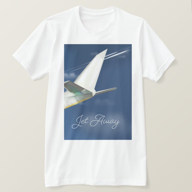 Camiseta Afiche de viaje de Jet Away. (Anverso del diseño)