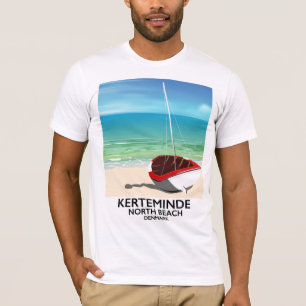 Camiseta Afiche de viaje de Kerteminde North Beach Dinamarc