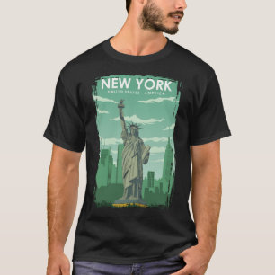 Camiseta Afiche de viaje de la Estatua de la Libertad de Nu
