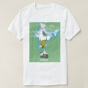 Camiseta Afiche de viaje de la India