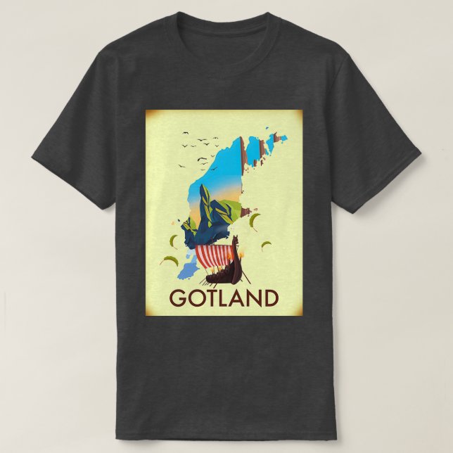 Camiseta Afiche de viaje de la isla de Gotland (Diseño del anverso)