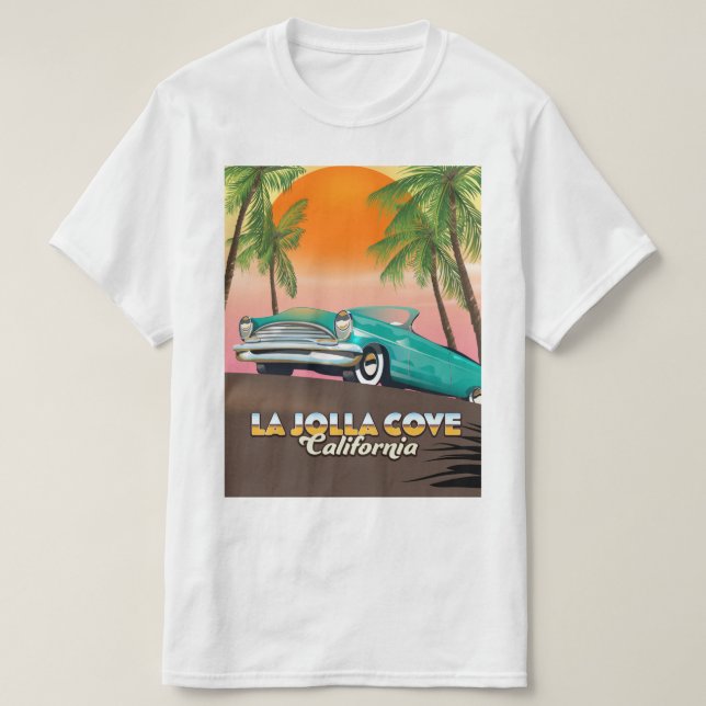Camiseta Afiche de viaje de La Jolla Cove California (Diseño del anverso)