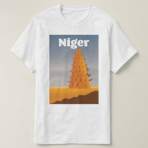 Camiseta Afiche de viaje de la Mezquita Níger Agadez
