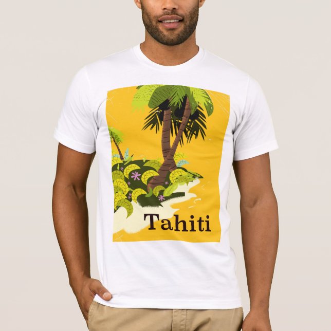 Camiseta Afiche de viaje de la Retro de Tahití (Anverso)