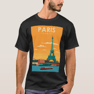 Camiseta Afiche de viaje de la Torre Eiffel de París