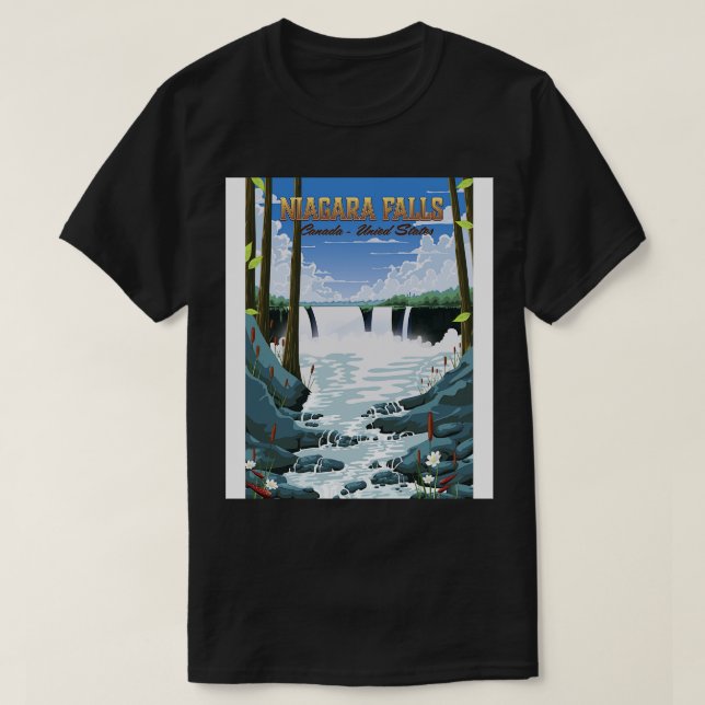 Camiseta Afiche de viaje de las cataratas del Niágara (Diseño del anverso)