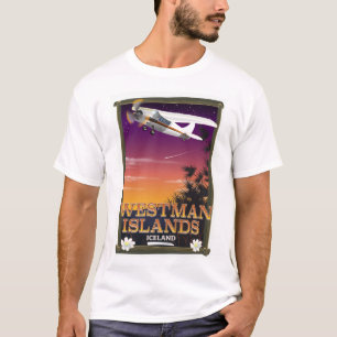 Camiseta Afiche de viaje de las Islas Westman Islandia