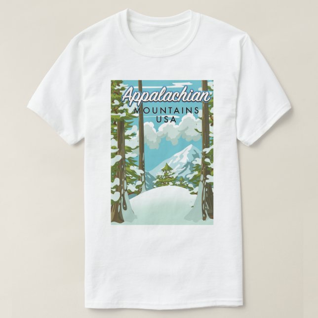 Camiseta Afiche de viaje de las montañas appalaches (Diseño del anverso)