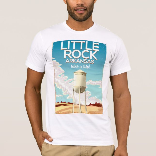 Camiseta Afiche de viaje de Little Rock Arkansas (Anverso)