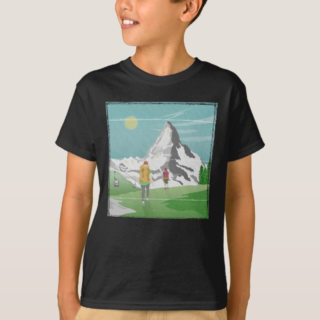 Camiseta afiche de viaje de matterhorn Suiza (Anverso)