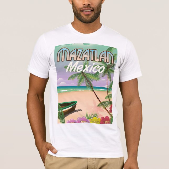 Camiseta Afiche de viaje de Mazatlan Beach Mexico Beach (Anverso)