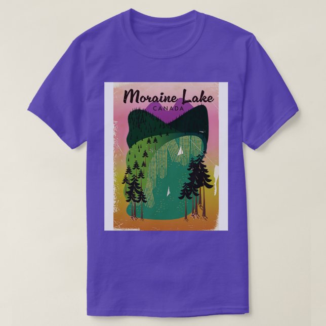 Camiseta Afiche de viaje de Moraine Lake Canada (Diseño del anverso)
