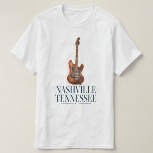 Camiseta Afiche de viaje de Nashville Tennessee Guitar