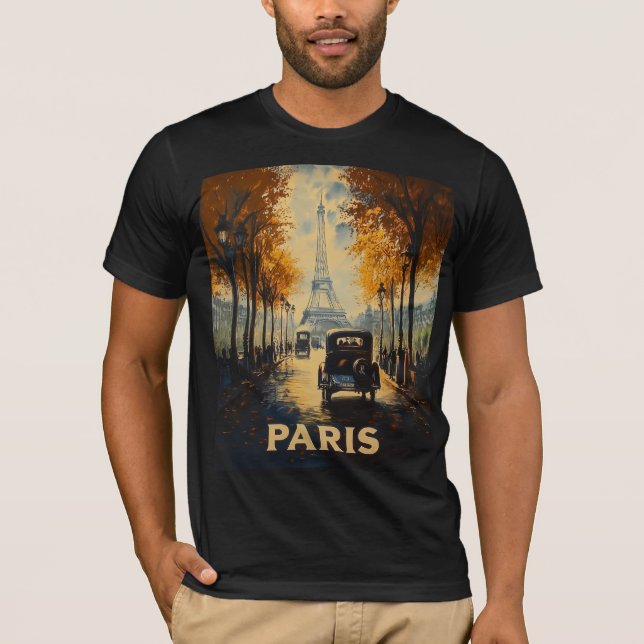 Camiseta Afiche de viaje de París de los años 30 (Anverso)