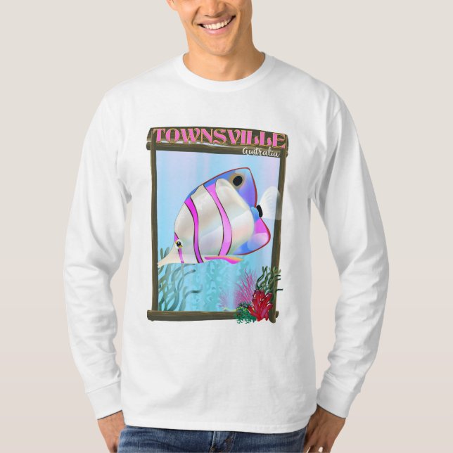 Camiseta Afiche de viaje de peces tropicales de Townsville  (Anverso)