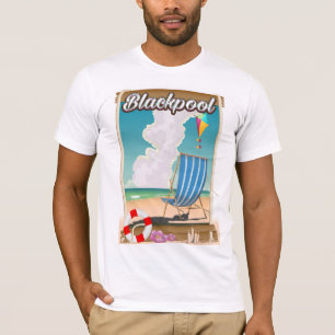 Camiseta Afiche de viaje de playa de la playa de Blackpool
