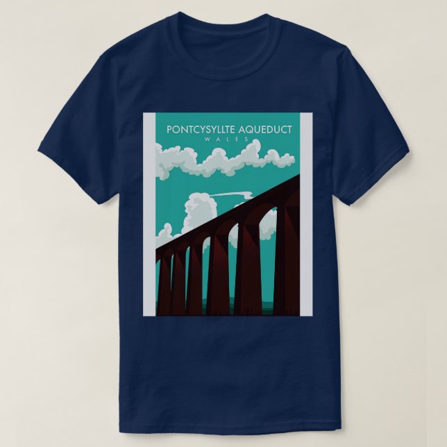 Camiseta Afiche de viaje de Pontcysyllte Aqueducte Gales (Diseño del anverso)