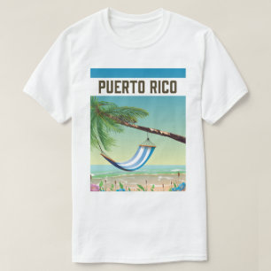 Camiseta Afiche de viaje de Puerto Rico Beach.