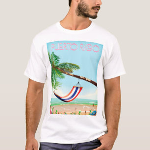 Camiseta Afiche de viaje de Puerto Rico Hammock