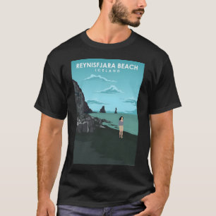 Camiseta Afiche de viaje de Reynisfjara Black Sand Beach