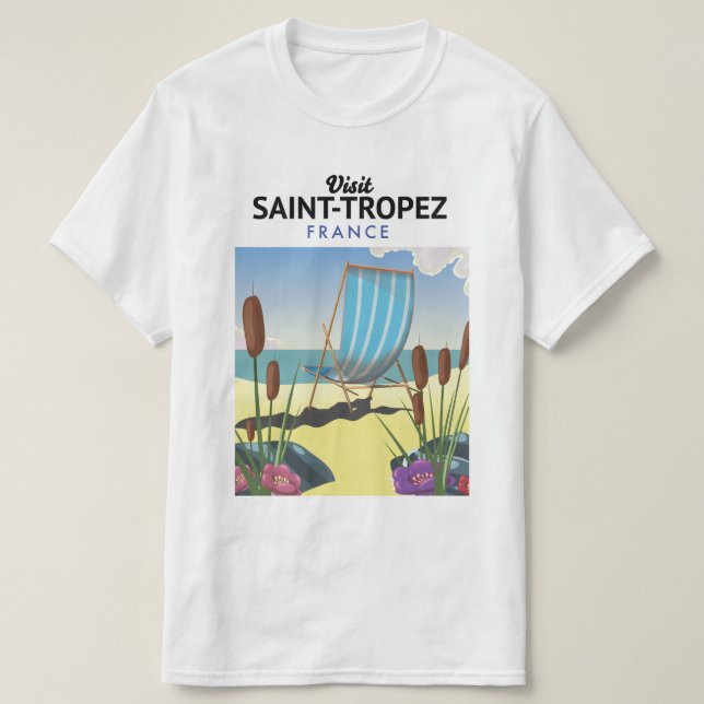 Camiseta Afiche de viaje de Saint-Tropez France (Diseño del anverso)