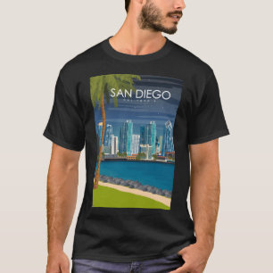 Camiseta Afiche de viaje de San Diego California Estados Un