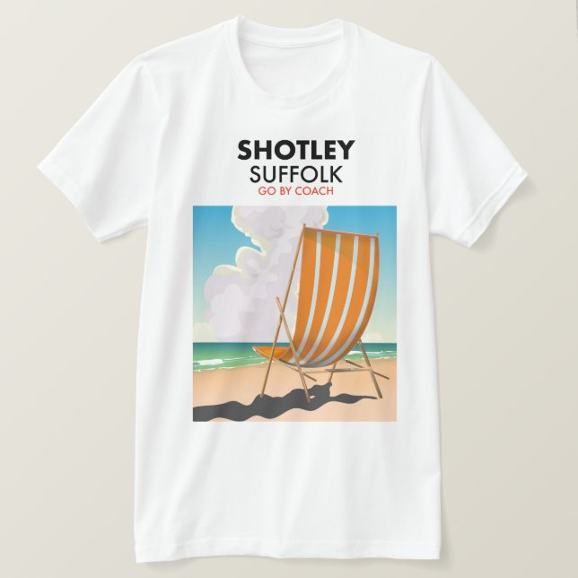 Camiseta Afiche de viaje de Shotley suffolk beach (Anverso del diseño)
