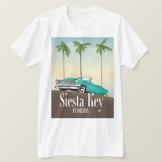 Camiseta Afiche de viaje de Siesta Key Florida (Anverso del diseño)