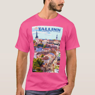 Camiseta Afiche de viaje de Tallin de estilo vintage