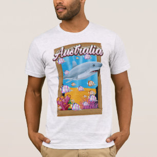 Camiseta Afiche de viaje de tiburones submarinos de Austral