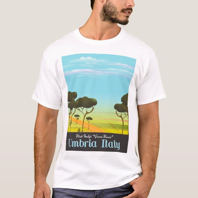 Camiseta Afiche de viaje de Umbría Italia (Anverso)