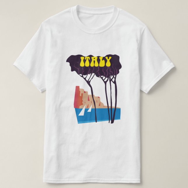 Camiseta Afiche de viaje de vela de origen italiano (Diseño del anverso)