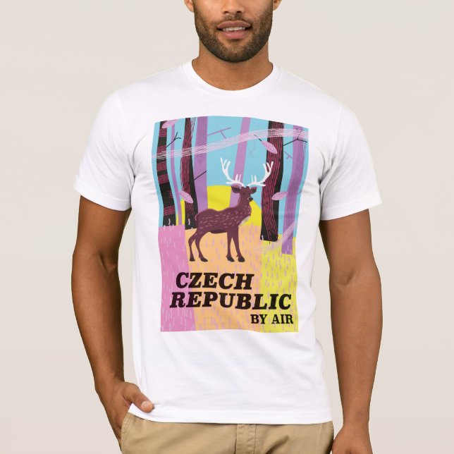 Camiseta Afiche de Viaje de Venado de la República Checa (Anverso)