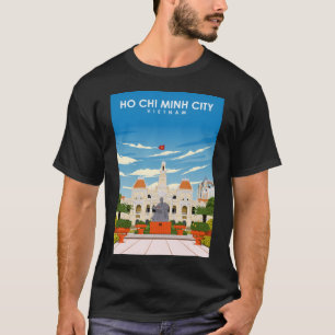 Camiseta Afiche de viaje de Vietnam de Ciudad Ho Chi Minh