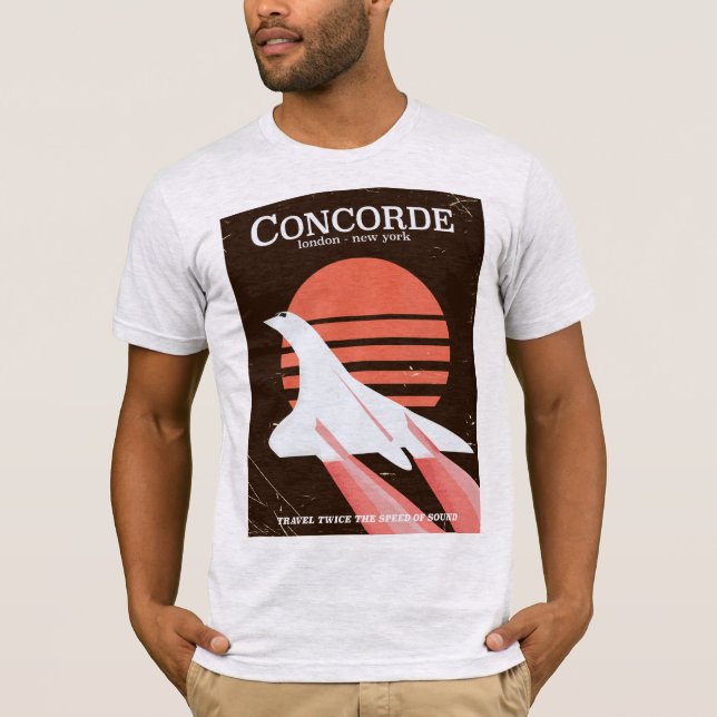 Camiseta Afiche de viaje de vuelo de Concorde (Anverso)
