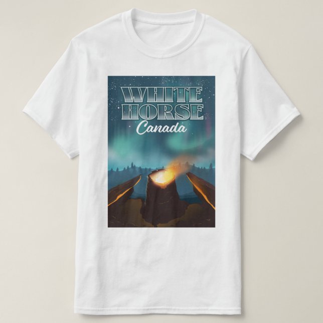Camiseta Afiche de viaje de White Horse Canada (Diseño del anverso)
