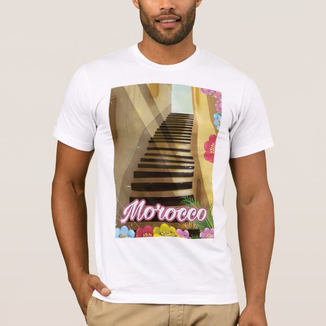 Camiseta Afiche de viaje del casco antiguo de Marruecos (Anverso)