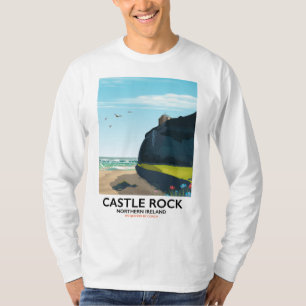 Camiseta afiche de viaje del castillo rock en irlanda del n