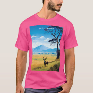 Camiseta Afiche de viaje del cráter de Tanzania Ngorongoro