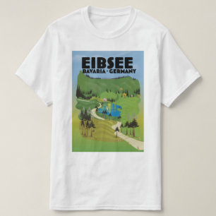 Camiseta Afiche de viaje del Eibsee Alemania.