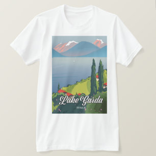Camiseta Afiche de viaje del lago de Garda Italia