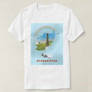 Camiseta Afiche de viaje del mapa de Afganistán