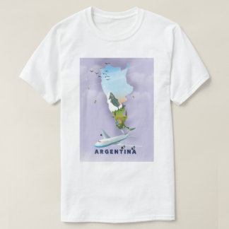 Camiseta Afiche de viaje del Mapa de Argentina
