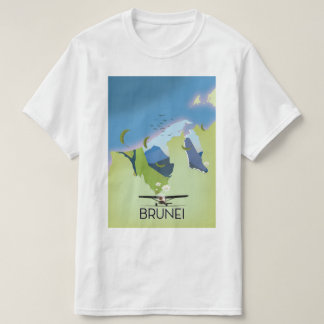 Camiseta Afiche de viaje del mapa de Brunei