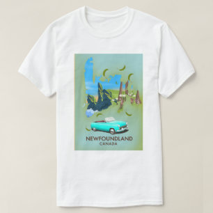 Camiseta Afiche de viaje del mapa de Canadá en Terranova