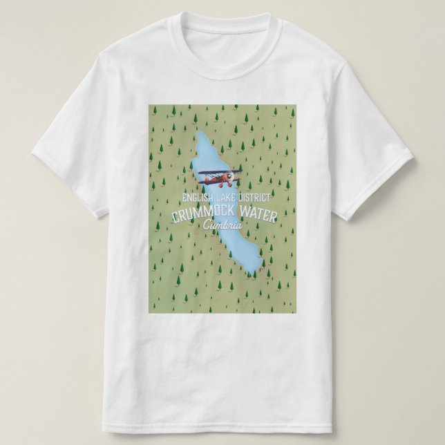 Camiseta Afiche de viaje del mapa de distrito del lago Crum (Diseño del anverso)
