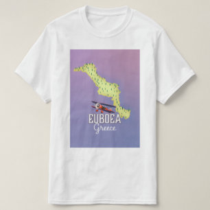 Camiseta Afiche de viaje del Mapa de Grecia de Euboea