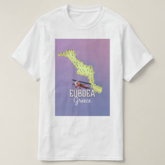 Camiseta Afiche de viaje del Mapa de Grecia de Euboea